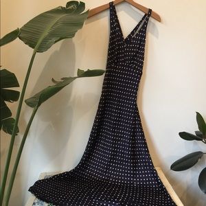 Vintage Betsey Johnson silk polka dot maxi large